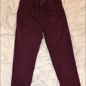 American Eagle maroon hi-rise jeggings